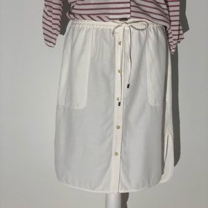 Vince white cotton casual skirt button front